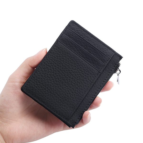 Slim Minimalist Wallet with RFID Blocking Black