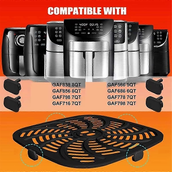 Airfryer för GAF856 GAF566 Airfryer Ugn Etc, 12st Silikon Airfryer Ersättningstillbehör TabsP20211224286