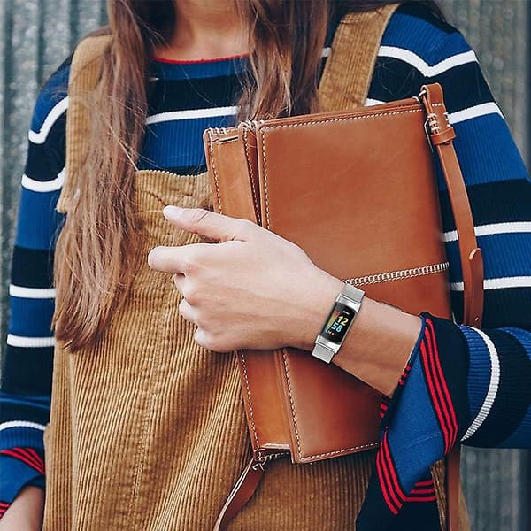 Milanese rustfrit stål justerbar smart watch rem til Fitbit Charge 6/5