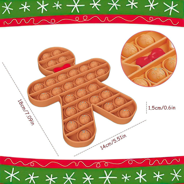 2-pack Julleksaker Set - Tomte & Pepparkaksgubbe, Julaftonslåda Partyväska Strumpfyllare För Barn Presenter Till Pojkar Flickor Baby Jul Sensorisk Leksak