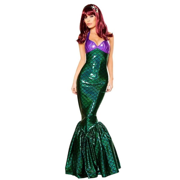 Naisten Merenneito Prinsessa Halloween-asu Paljetit Tyylikkäät karnevaalivaatteet Seksikäs Ariel Party Bodycon Vestidos Mekko Kalan häntähame Color 6 M