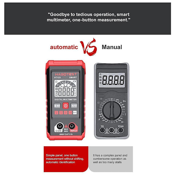 Smart Digital Multimeter, Automatisk Digital Multimeter, 4000 Räkningar, Auto Digital Multimeter, Digital Multimeter