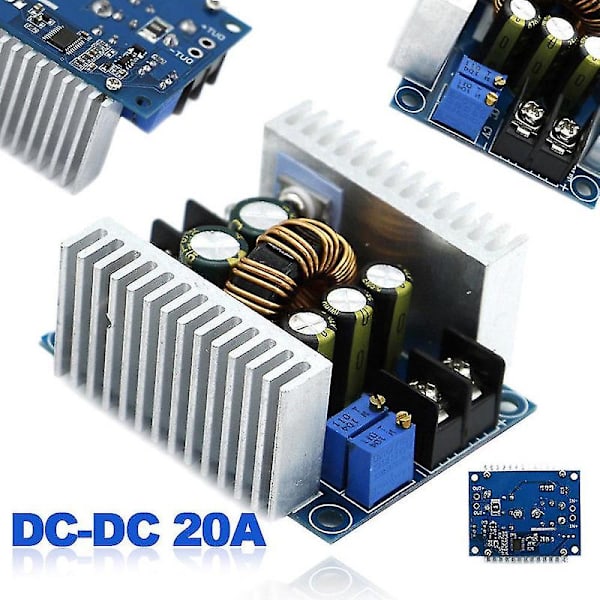 DC-DC-omvandlare 20A 300W Buck Boost Justerbar Laddare Kretskortmodul