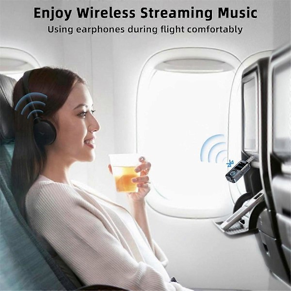 Bluetooth 5.4 Lähetin Vastaanotin Langaton Aux Bluetooth Adapteri TV:lle/Lentokoneelle/Autolle/HiFi:lle/Kaiuttimelle Audio Adapterilla