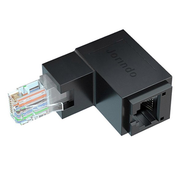 RJ45 Uros-Naaras Ethernet-sovitin Verkon Jatkojohto 90 Astetta CAT5E CAT6 CAT8 Ethernet-kaapelille C