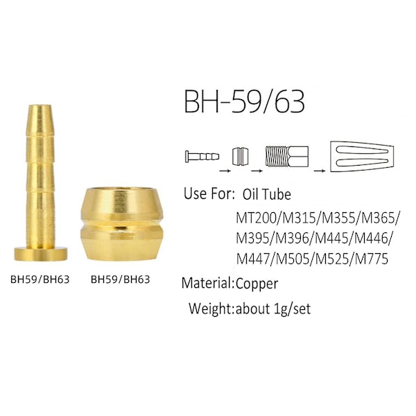 20 st cykelbromsoliv mässing anslutningsinsats kit för BH59 hydraulisk skivbromsslang, 4