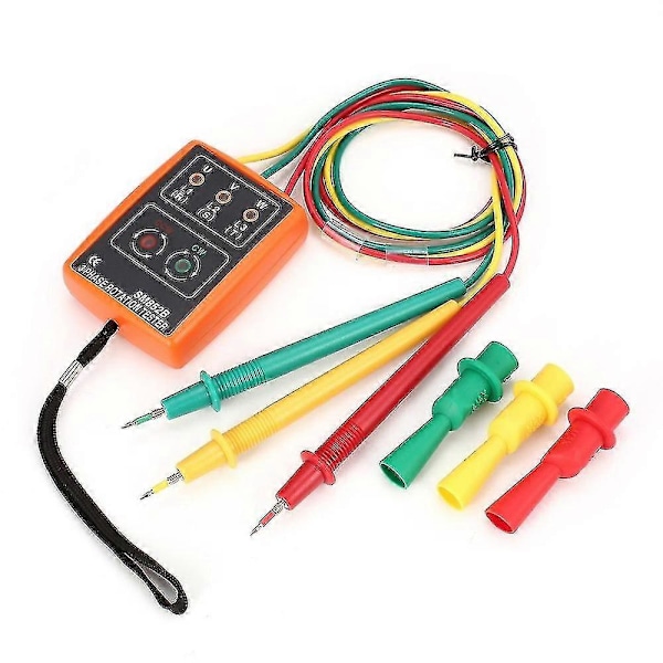 Ny 3-Fase Sekvens Rotations Tester Indikator Detektor Måler LED Buzzer Med Bærbar Pose TD-LED