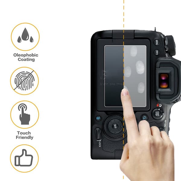 Tempered Glass Screen Protector for Camera, 2-pack Canon EOS 6D