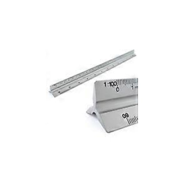 Aluminiumlinjal Skala Triangulär Linjal Triangulär Skala 1:20, 1:25, 1:50, 1:75, 1:100, 1:150, 30 Cm Lång Triangulär Skala