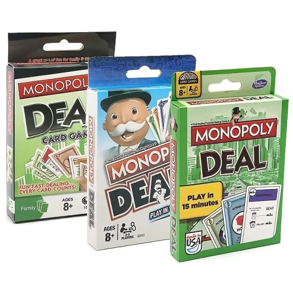 Monopol Deal Hurtigspillende kortspill for familier, barn fra 8 år og oppover og 2-5 spillere C
