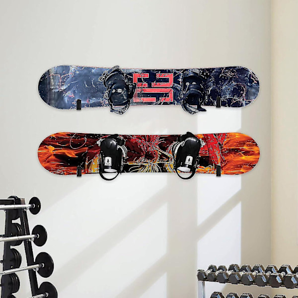 2 stk horisontale snowboardveggmonteringsklips, snowboardoppbevaring skateboardveggmonteringsdisplaystativ, snowboarddisplayveggmontering 10*2CM