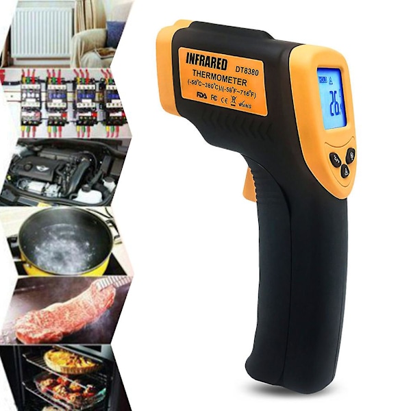 DT8380 Handhållen LCD-display Infraröd Termometer Beröringsfri Temperaturmätare