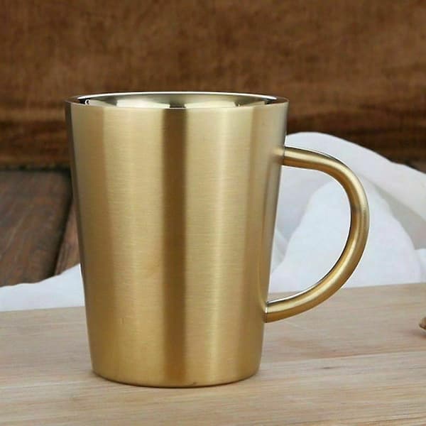 3-pack 304 Rostfritt Stål Kopparpläterad Mugg Dubbelväggig Kaffe Öl Te 330ml