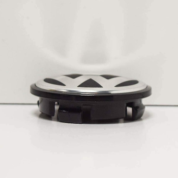 Alufælg Centerkapsel Satin Sort Høj Krom 65mm - 2 Pak