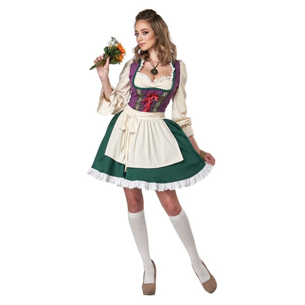 Kvinners Oktoberfest Kostymer Jenter Kjoler Maid Antrekk green XL