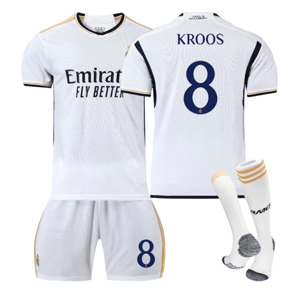 2324 Real Madrid hjemme træningstrøje sportsuniform mænd og kvinder fodbolduniform NO.8 18