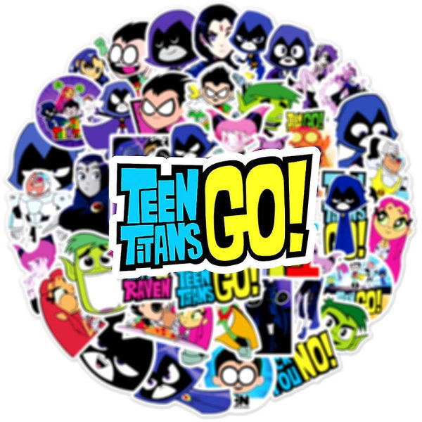 50 Cartoon Junior Titan Attack Teen Titans Go Graffiti Stickers Bagasje vanntett pasta