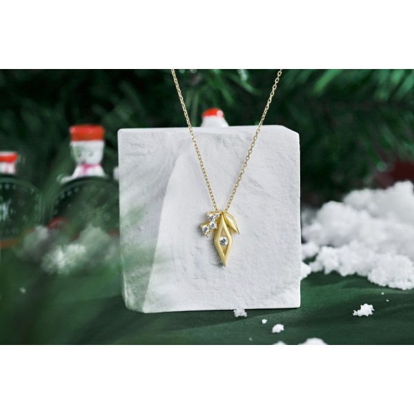 S925 sterling silver originaldesign jul ihålig romb diamant rund zirkonium enkelt hänge halsband