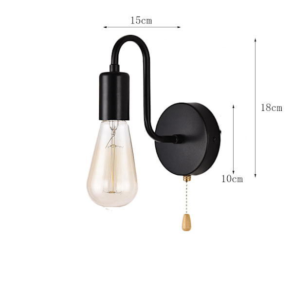 Enkel vegglampe for stue, soverom, nattbord, arbeidsrom, gang - LED-pære, 1 stk.