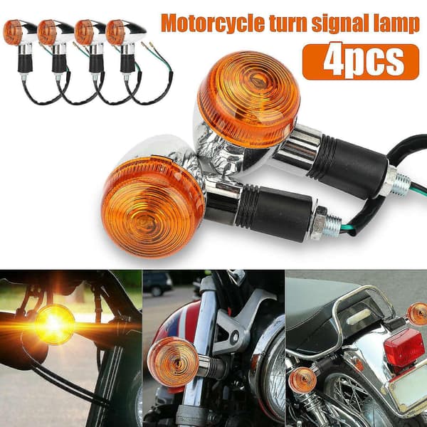 4 stk. Motorcykel Blinklys Rav Gule Lys Led Indikator Til