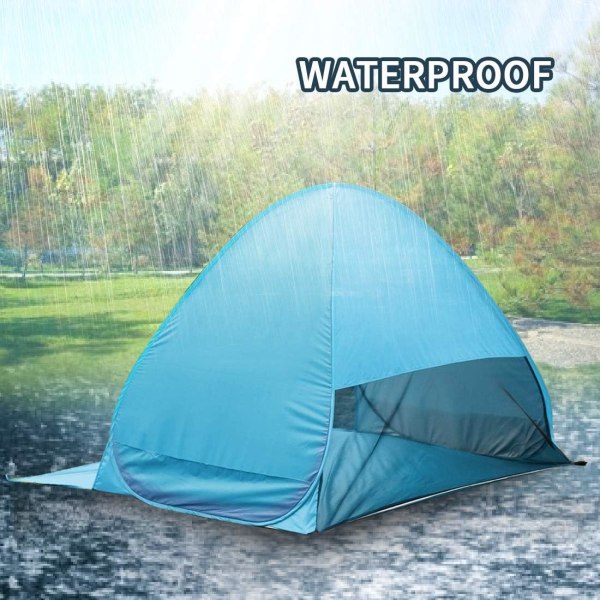 Kratax Pop Up Strandtelt for 1-3 personer, UPF 50+ vurdert, UV- og vannbestandig,
