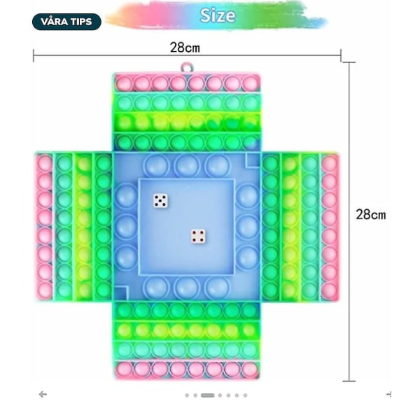 4-spillers sjakkbrett Pop It Fidget Leker For Barn Voksne