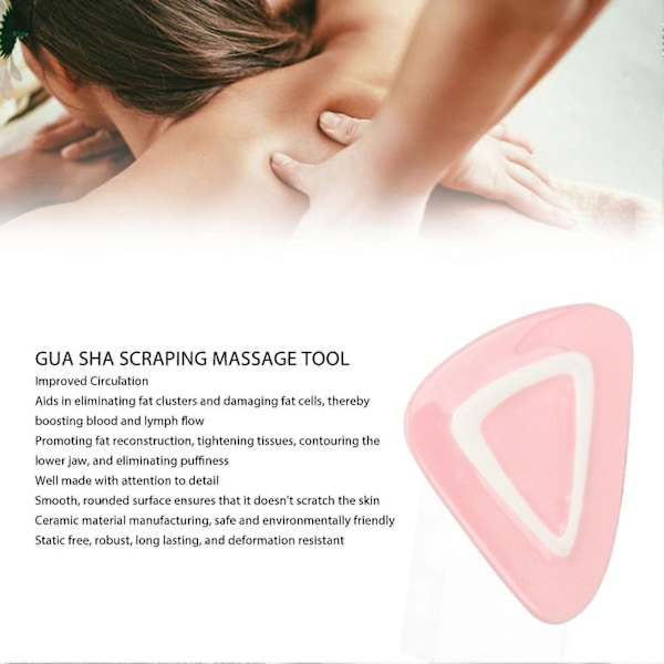Trekantet Gua Sha Skrabemassageværktøj Keramisk Muskelberoligende Ansigtsmassagebræt til Ansigt Hoved Skulder Knæ Arm Nakke Læg
