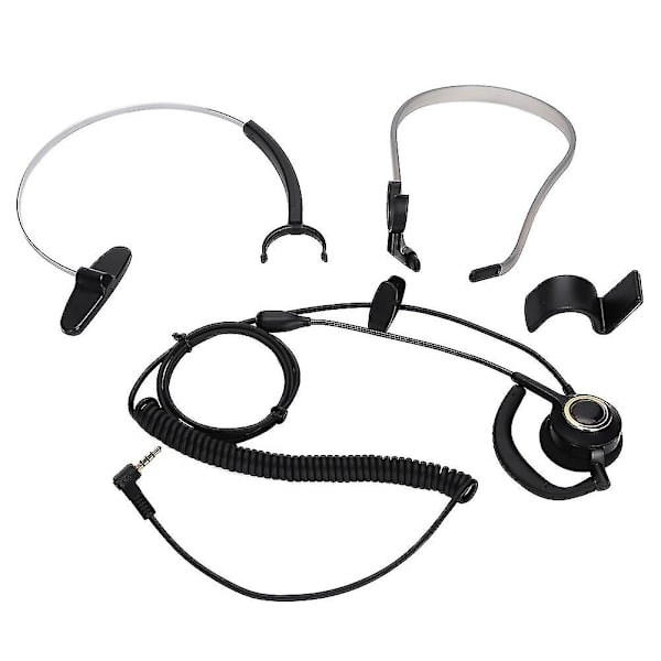 Callcenter-headset med mikrofon, bagmonteret støjreducerende kundeservice-headset 3,5 mm