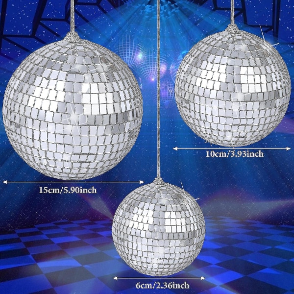 8 kpl Peili Disco Balls Hopea Riippuva Disco Light Mirror Ball Qxuan