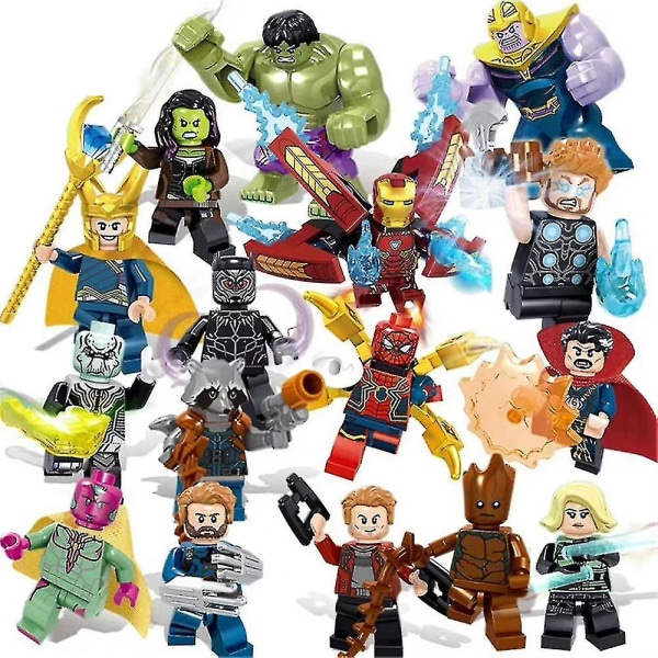 16 stk Marvel The Avengers byggeklosser Superhelt Minifigurer Leker Gaver