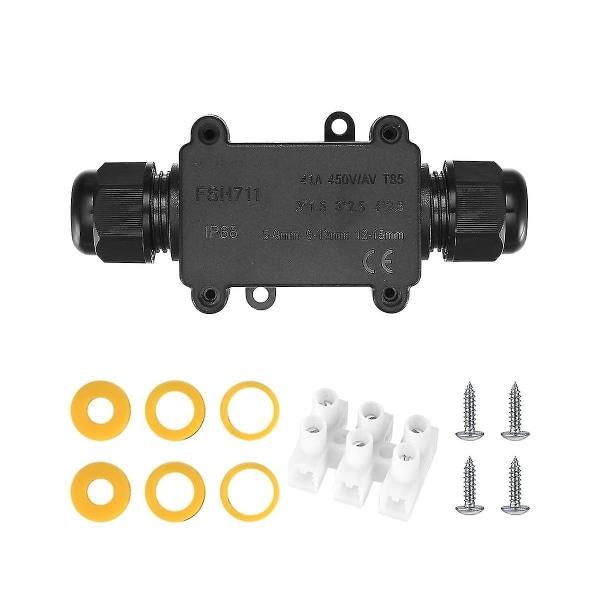 Ip68 vattentät kopplingsdosa, 3-vägs elektriska kontakter för utomhusbruk, kabel Pa9, yttre skyddshylsa