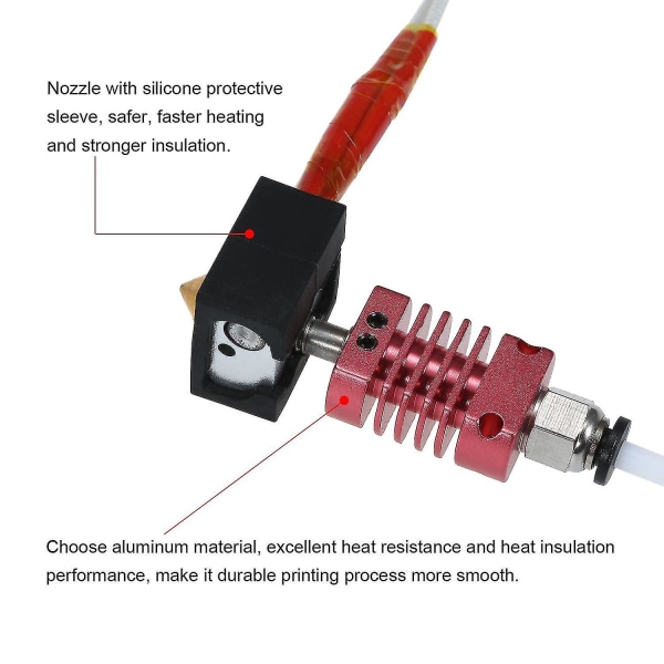 Tronxy 3D Upgrade Parts Assembled MK10 Extruder Hotend Kit with Aluminum Heating Block 0.4mm Nozzle