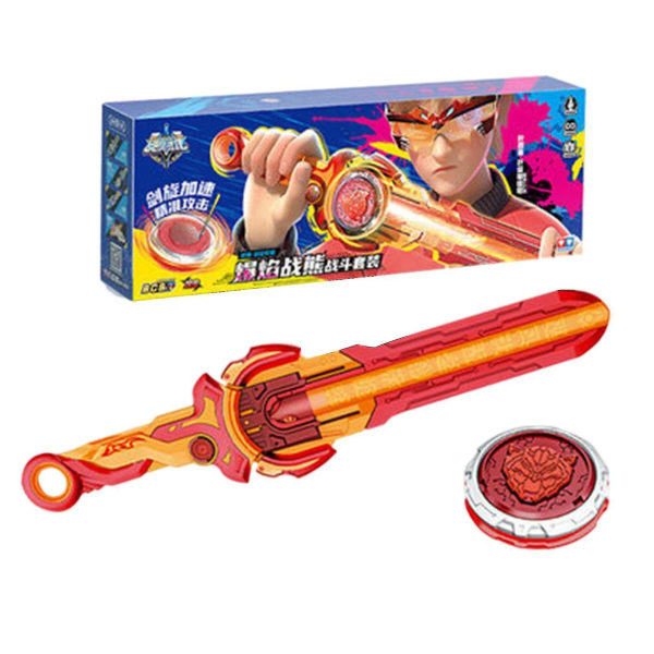 Easy Grip Pojkar present med svärd Launcher Kul Cool för barn Spinning Top Toy