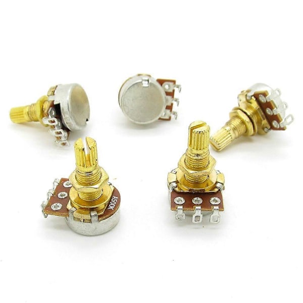 Gitarr Potentiometer Ljudvolym & Ton Potentiometrar Switch Kontroll A500k Delad Axel Taper Potentiometrar Guld Paket Med