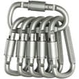 6 stycken aluminiumlegering karbinhake med D-ringlås, lätt men stark