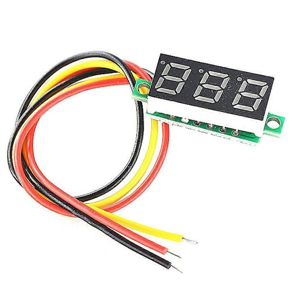 Mini DC Voltmeter Display 3-Tråds DC 0-100V Spänningstestare 10ST 0,28 Tum LED Panel 4 Färger Kombinerade