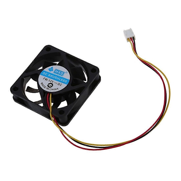 60mm x 60mm x 15mm 3-pins køleventilator med metalfingerbeskyttelse