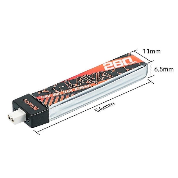5 KPL / 10 KPL BETAFPV 3.8V 260mAh 80C 1S LiHV Akku Korkean Suorituskyvyn Z-Taitto Prosessi BT2.0 Liitin