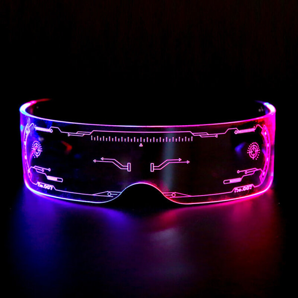 LED Light Up-glasögon med elektroniskt visir och säkring för fest, födelsedag, jul, färgglad kontrollerbar uppgraderingsbilateral kontroll
