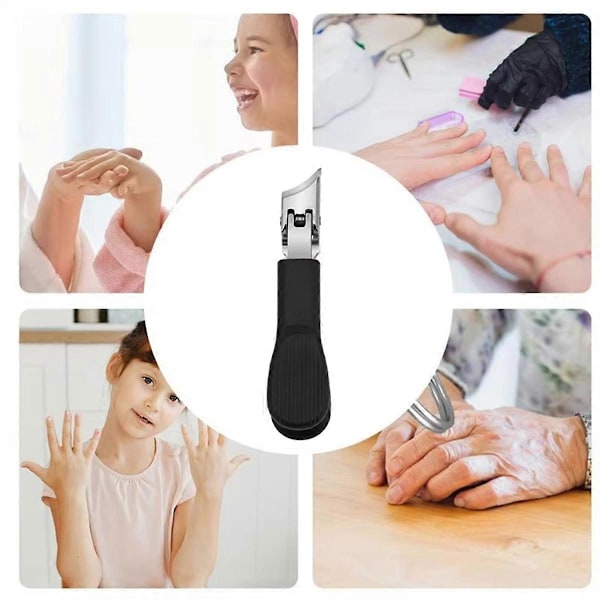 Nagelklippare för män Rostfritt stål Kraftig tånagelklippare Stänksäker Nagelknipsare Slante