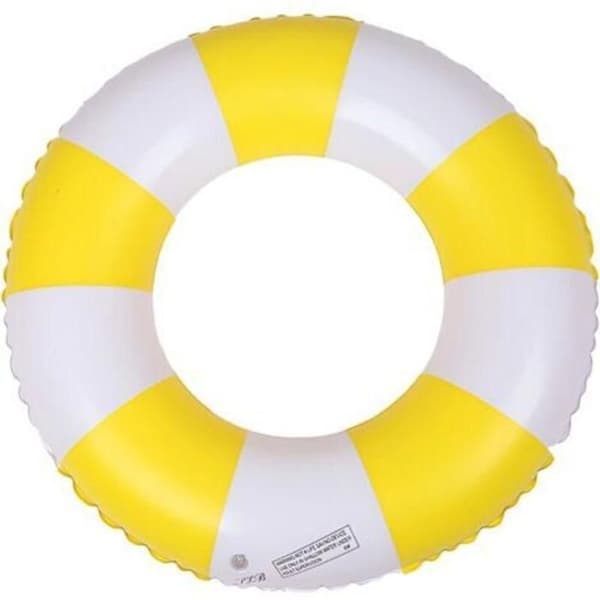 Rund pool float. Retro stribet oppustelig PVC pool float. Pool dekoration. Strandlegetøj - 75 cm