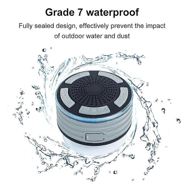 Bluetooth Portabel Vattentät Duschradio Hb Belysning Stöttålig, Dammtät Trådlös Duschradio Med Sugkopp, Perfekt För Pool, Dusch, Båt