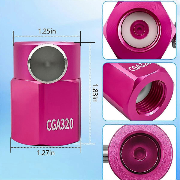 Erstatningsadapter Hurtigkobling Rosa, Tankkoblingssett for Standard Stor CGA320