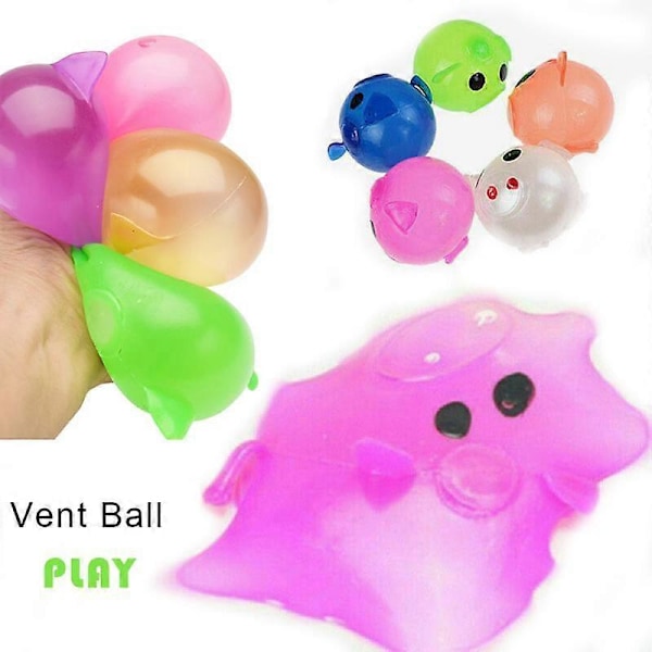 1 stk Tegneserie Luftventil Svin Blød Kawaii Jello Svin Anti Stress Splat Vand Svin