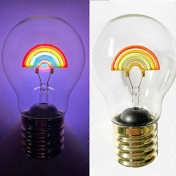 Regnbue LED retro glødelampe trådløs bordlampe regnbue lys soverom nattlys