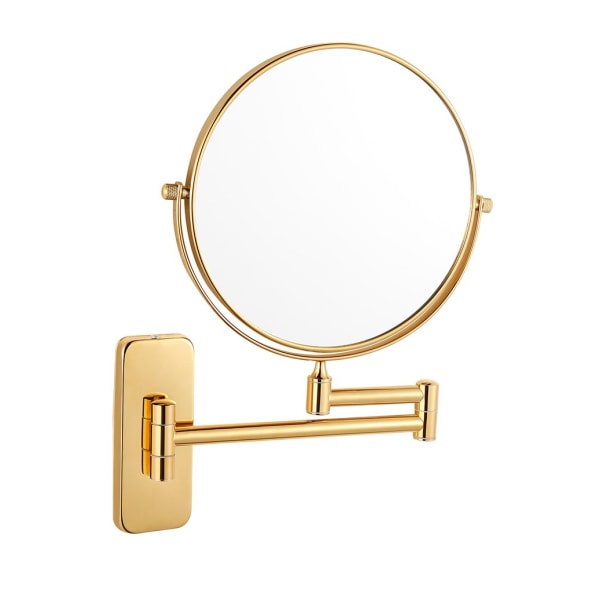 10x Vægmonteret Forstørrelsesglas Guld Rund Badeværelse Vægmonteret Makeup Spejl
