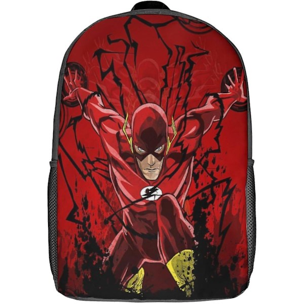 Dciustfhe The Flash barneskoleveske for gutter, jenter, tenåringer DC Comics ryggsekk med justeringsspenne, barneskoleveske utendørs ryggsekk med Brea