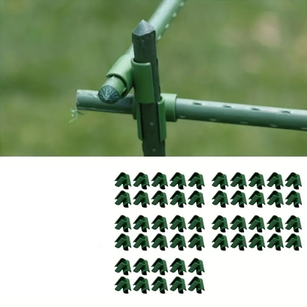 50-pack växthusklämmor 0,79 cm x 1,98 cm Plastkorsklämmor Hållbara trädgårdsklätterväxttillbehör