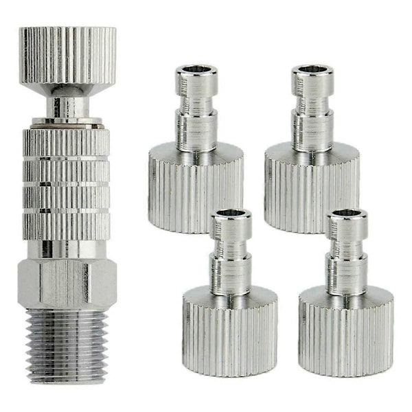 Pikaliitin Airbrushille, 6 kpl 1/8 tuuman BSP-uros- ja naarasliittimiä