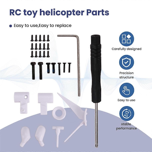 RC Leksakshelikopter Uppgradering C138 Skruvmejsel Tillbehör Skruvsats för RC ERA C138 Bell 206 1:33 RC Leksak